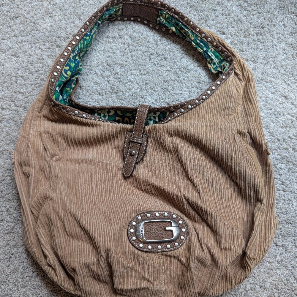 Vintage GUESS reversible corduroy handbag